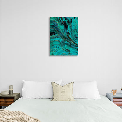 Abstraction Green turquoise Abstraction Canvas Wall Art Print