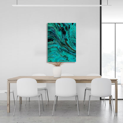 Abstraction Green turquoise Abstraction Canvas Wall Art Print