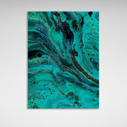 Abstraction Green turquoise Abstraction Canvas Wall Art Print