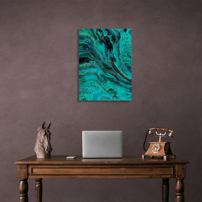 Abstraction Green turquoise Abstraction Canvas Wall Art Print