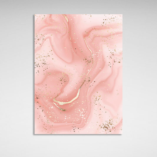 Abstraction Rose-gold Abstraction Canvas Wall Art Print