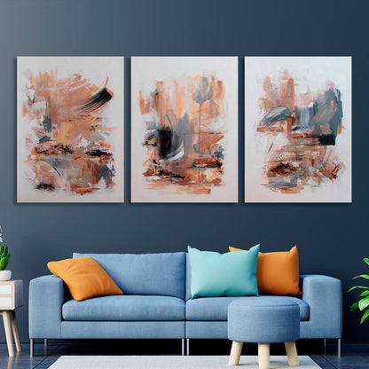 Modular abstract in beige shades Multi Panel Canvas Wall Art Print