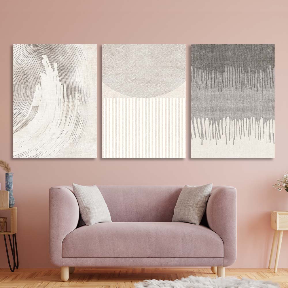 Modular abstraction in pale shades Multi Panel Canvas Wall Art Print