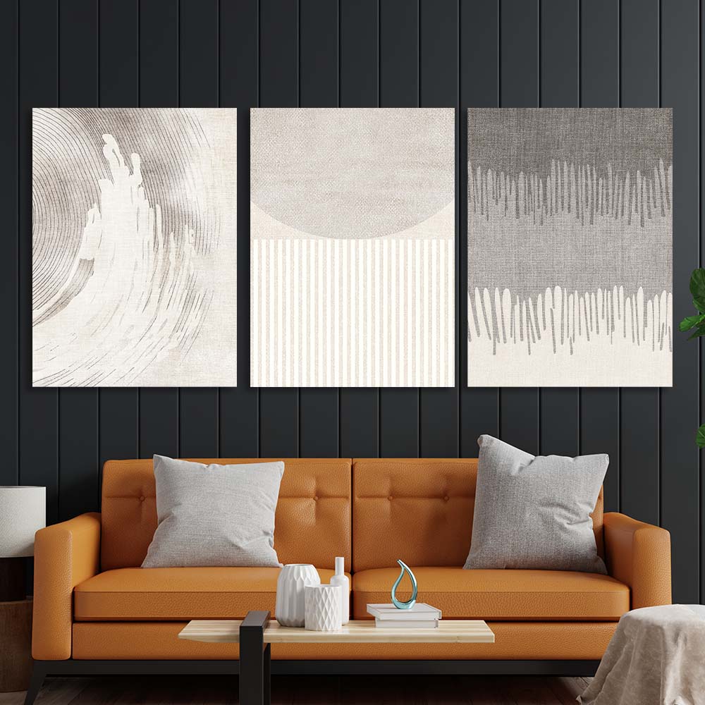 Modular abstraction in pale shades Multi Panel Canvas Wall Art Print