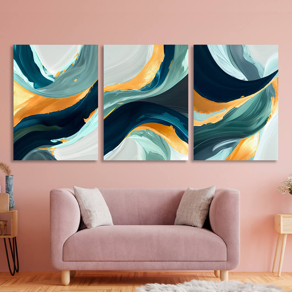 Modular colorful abstraction Multi Panel Canvas Wall Art Print