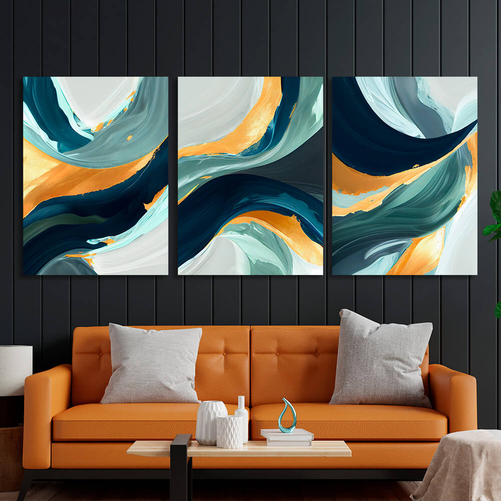 Modular colorful abstraction Multi Panel Canvas Wall Art Print