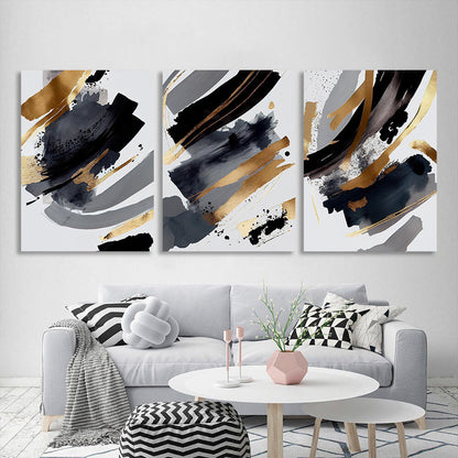 Modular dark abstract on a white background Multi Panel Canvas Wall Art Print