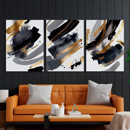 Modular dark abstract on a white background Multi Panel Canvas Wall Art Print