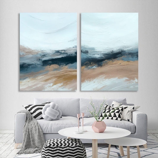 Modular nautical abstraction Multi Panel Canvas Wall Art Print