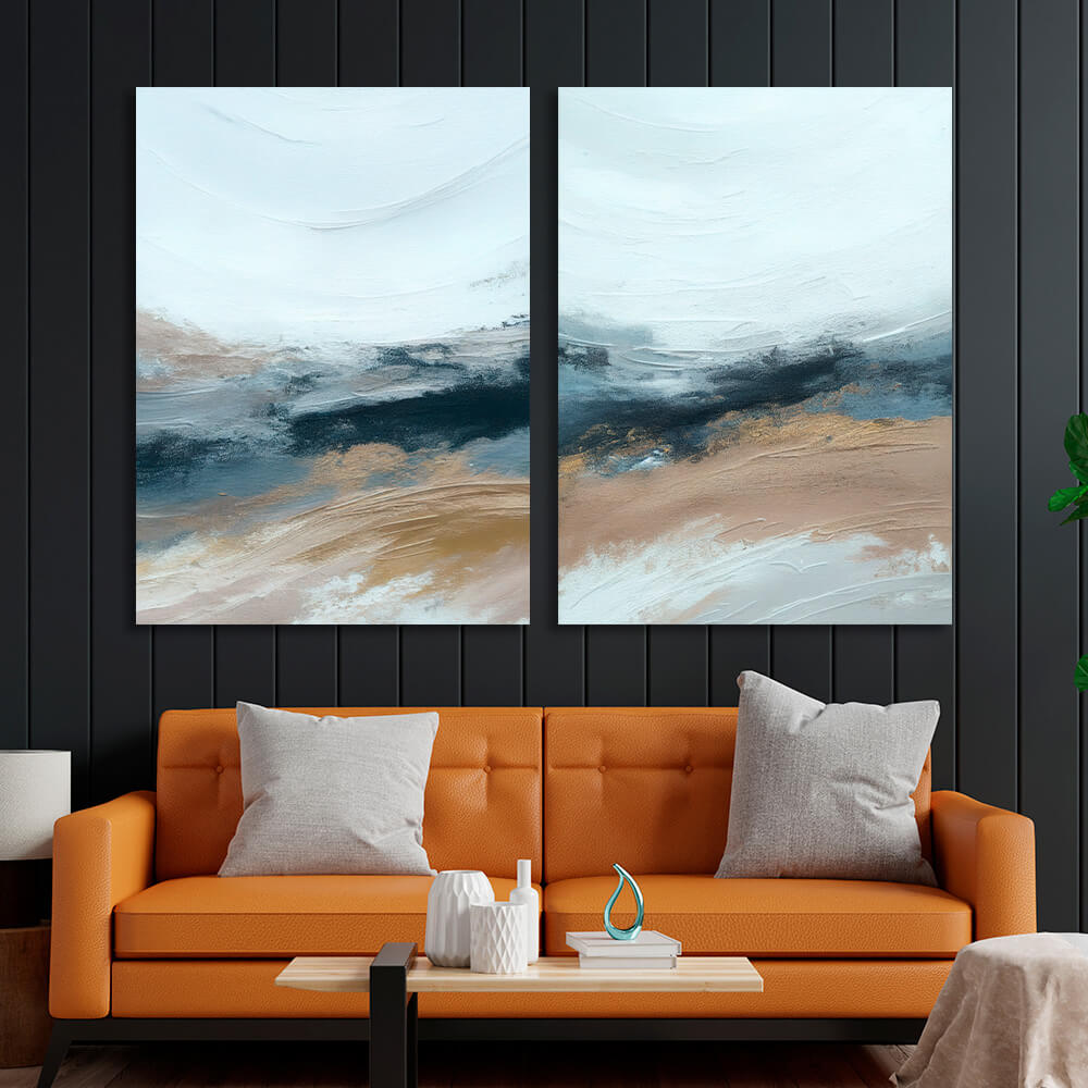 Modular nautical abstraction Multi Panel Canvas Wall Art Print