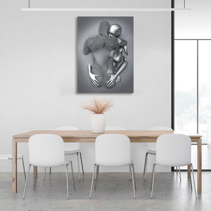 Silver statues Canvas Wall Art Print