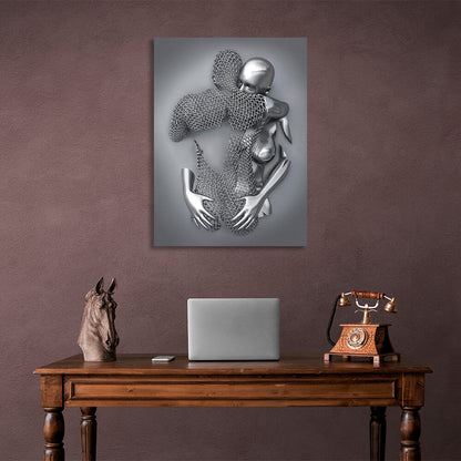 Silver statues Canvas Wall Art Print