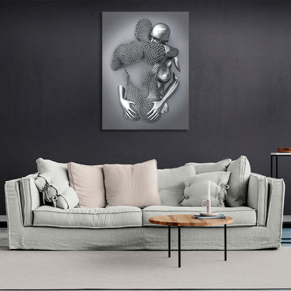 Silver statues Canvas Wall Art Print