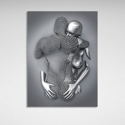 Silver statues Canvas Wall Art Print