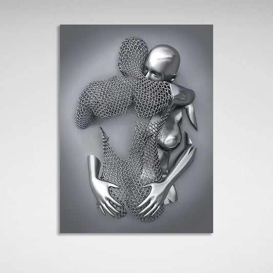 Silver statues Canvas Wall Art Print