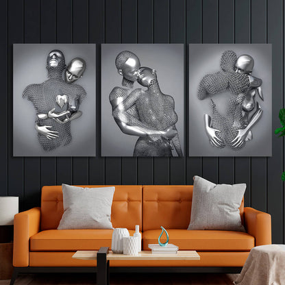 Modular for the bedroom silver statues Multi Panel Canvas Wall Art Print