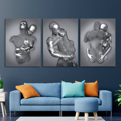 Modular for the bedroom silver statues Multi Panel Canvas Wall Art Print