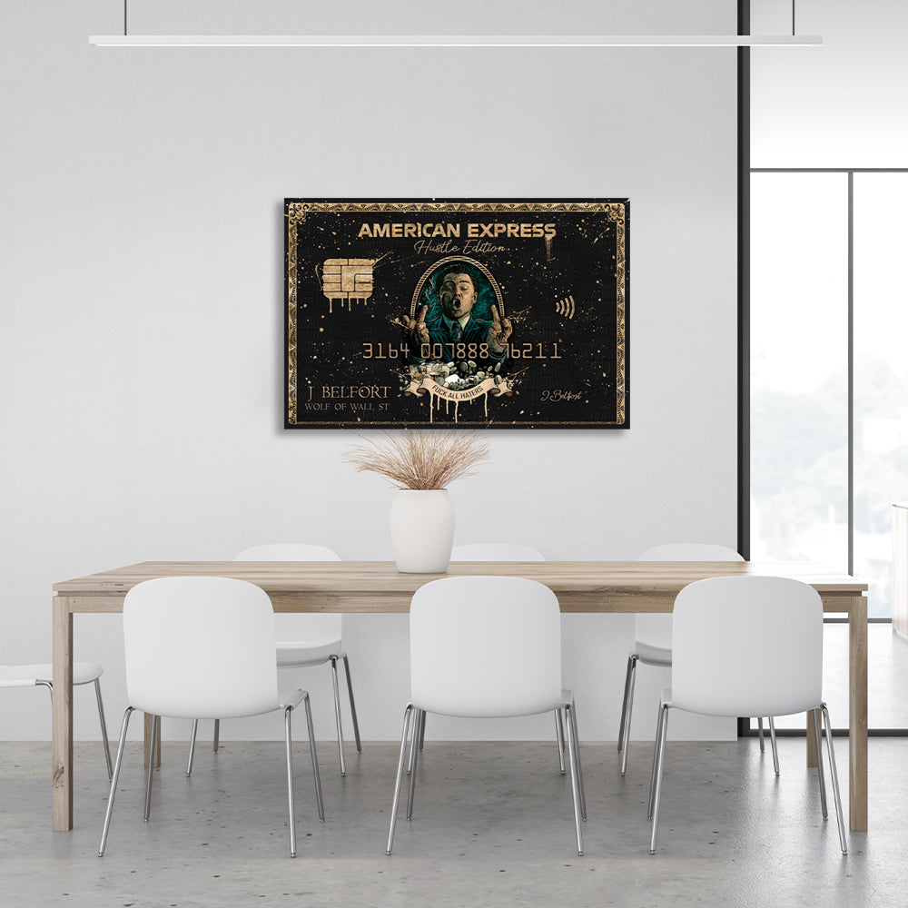 American Express Wolf of Wall Street Motivational Canvas Wall Art Print