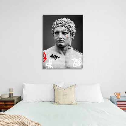 Greek sculpture statue of a man Canvas Wall Art Print