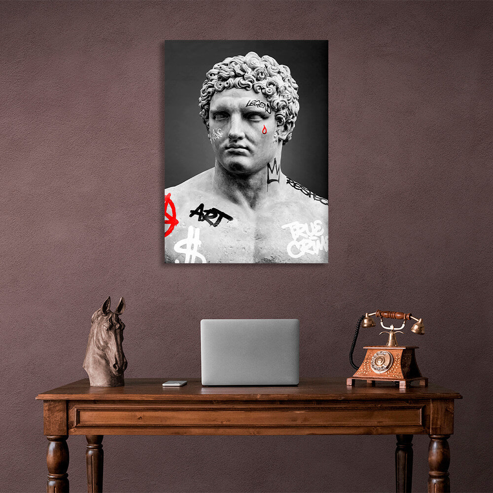 Greek sculpture statue of a man Canvas Wall Art Print