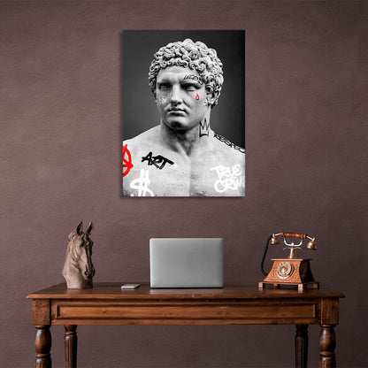 Greek sculpture statue of a man Canvas Wall Art Print