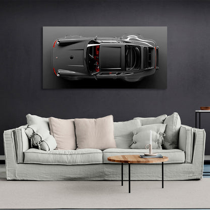 Porsche top view Canvas Wall Art Print