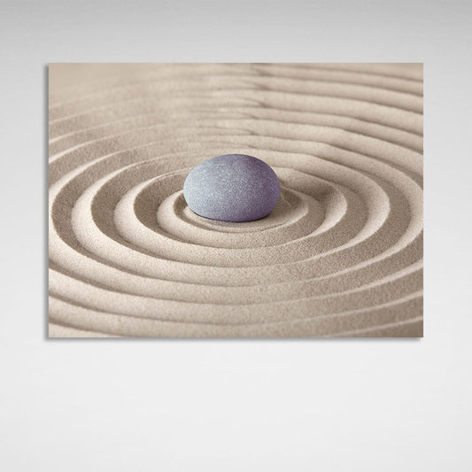 A delicate purple stone in the sand Canvas Wall Art Print