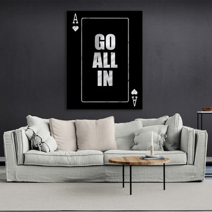 To motivate All in silver Motivational Canvas Wall Art Print