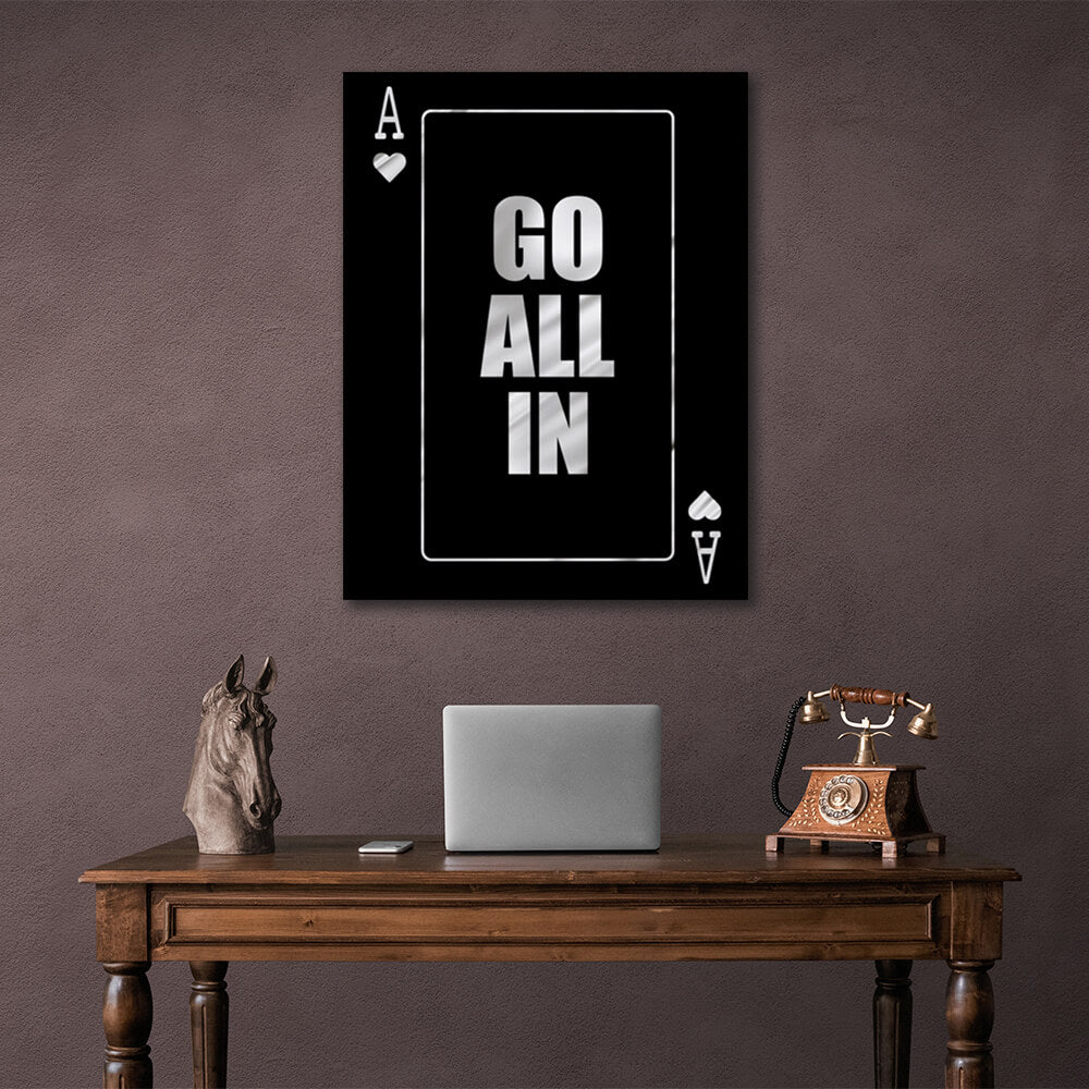 To motivate All in silver Motivational Canvas Wall Art Print