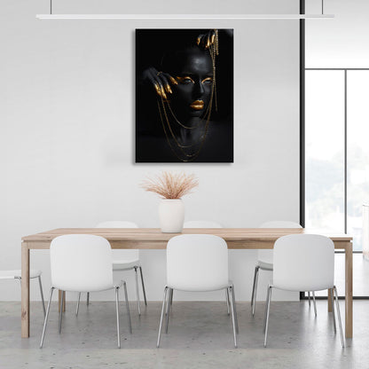 A Negro woman with gold makeup Canvas Wall Art Print