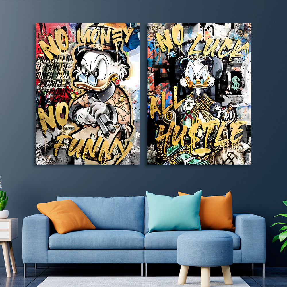 Modular Graffiti-style Scrooge Multi Panel Canvas Wall Art Print