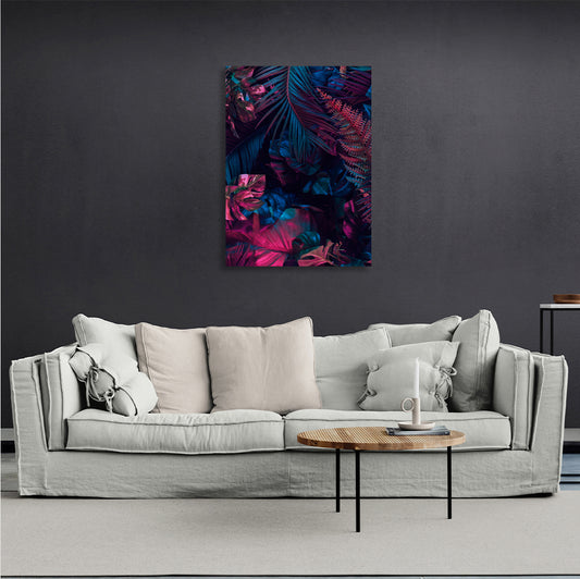 Blue-purple leaves Canvas Wall Art Print