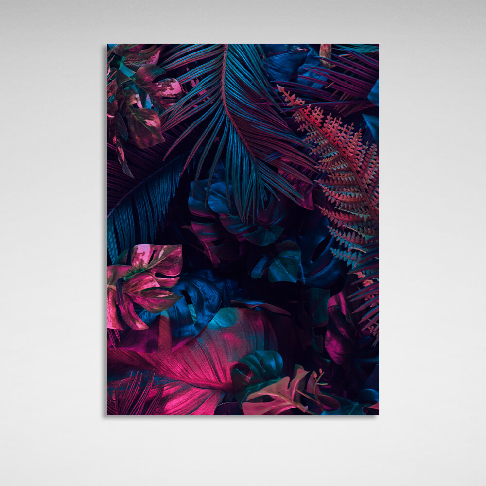 Blue-purple leaves Canvas Wall Art Print