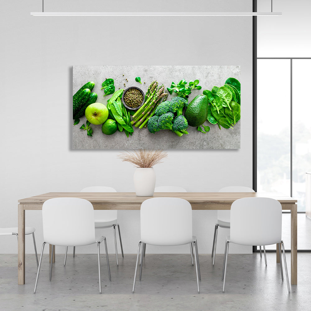 Apple, cucumber, cabbage Canvas Wall Art Print For Kitchen