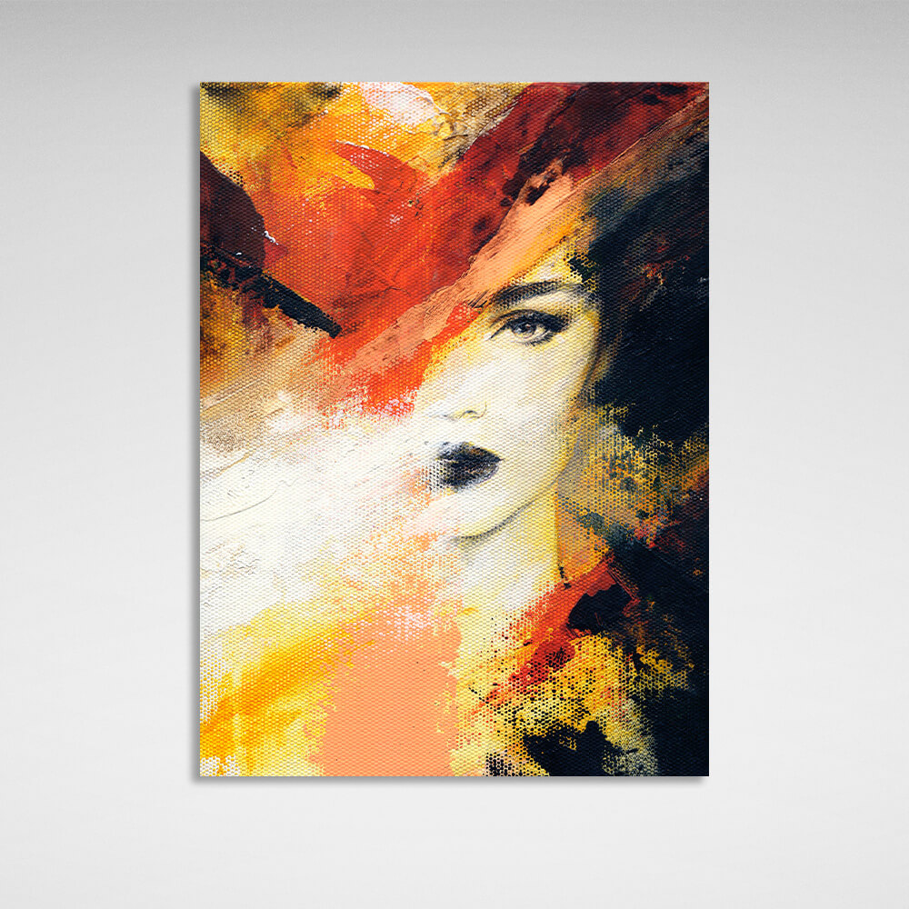 A woman in colors Canvas Wall Art Print