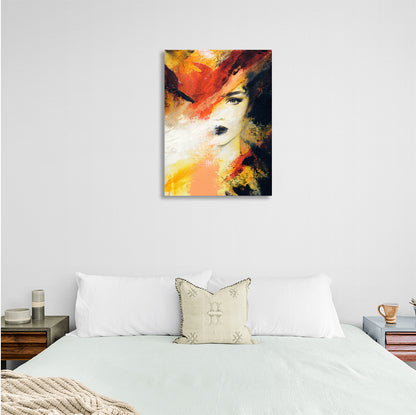 A woman in colors Canvas Wall Art Print