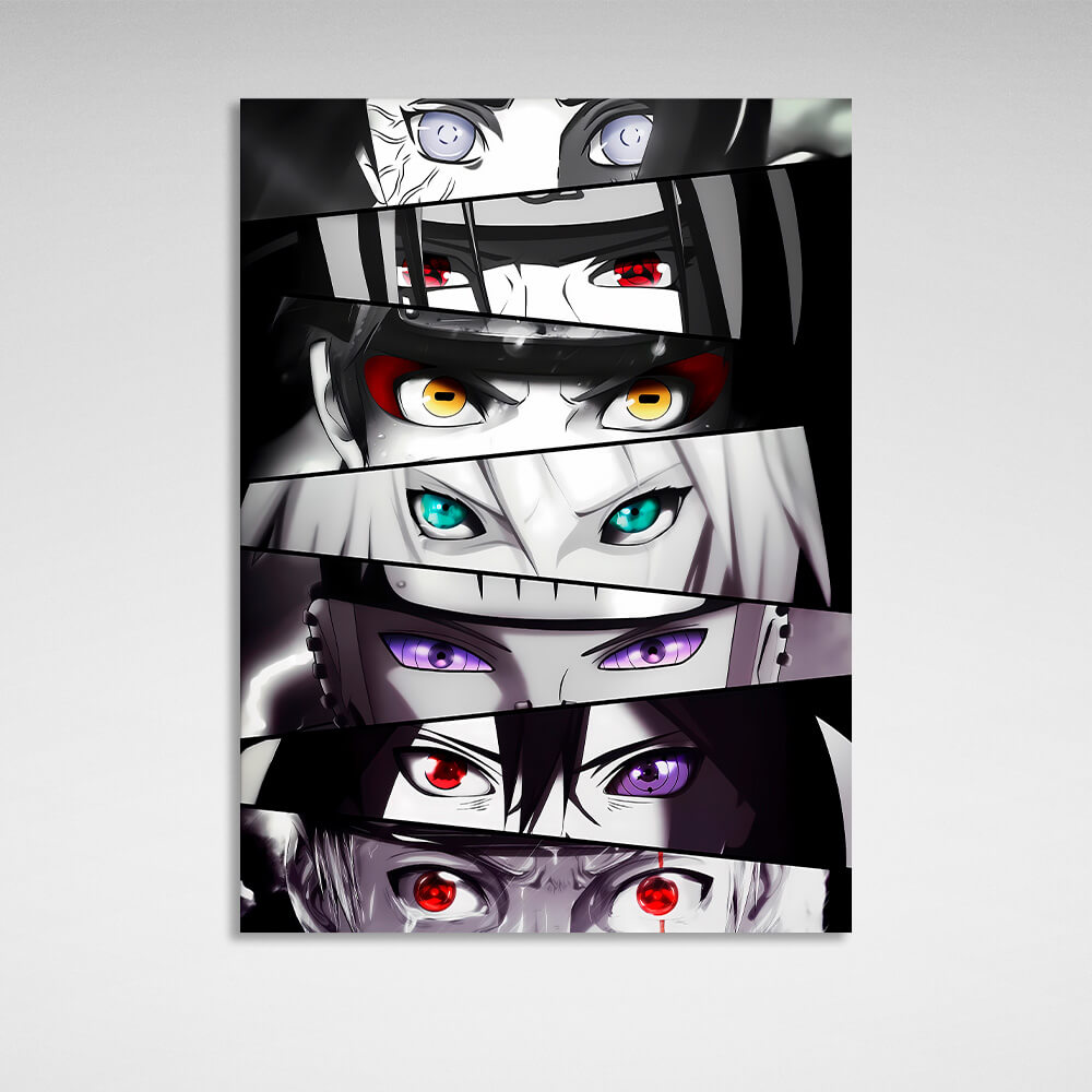 Naruto anime character eyes  Canvas Wall Art Print