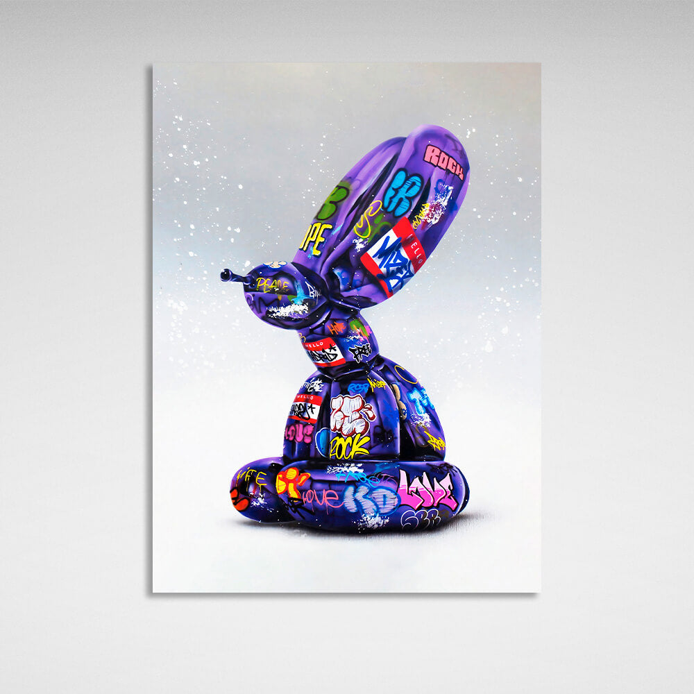 Graffiti balloon figurine Canvas Wall Art Print