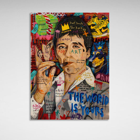 Scarface The world belongs to you graffiti Canvas Wall Art Print