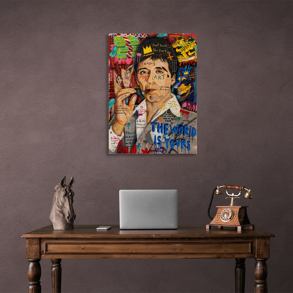 Scarface The world belongs to you graffiti Canvas Wall Art Print