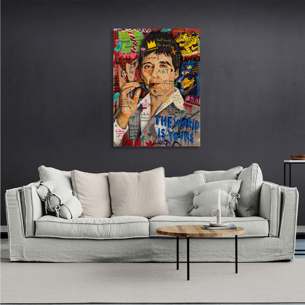 Scarface The world belongs to you graffiti Canvas Wall Art Print