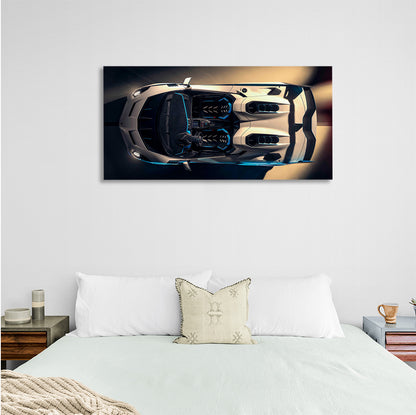 Car White Lamborghini Canvas Wall Art Print