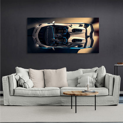 Car White Lamborghini Canvas Wall Art Print