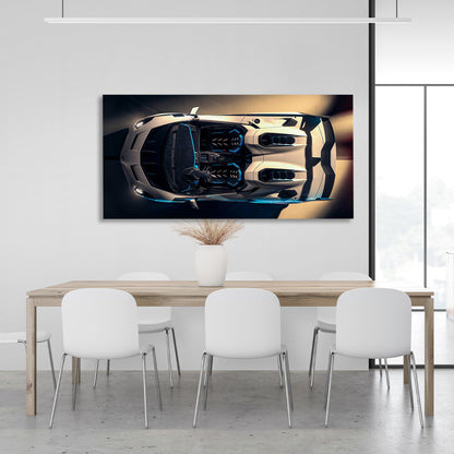 Car White Lamborghini Canvas Wall Art Print