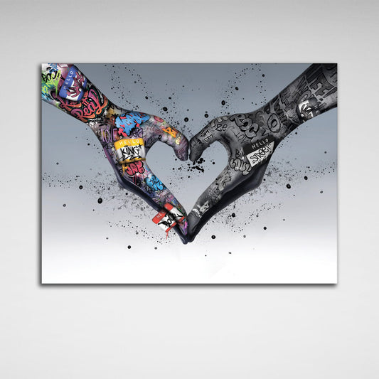 For home Heart Canvas Wall Art Print