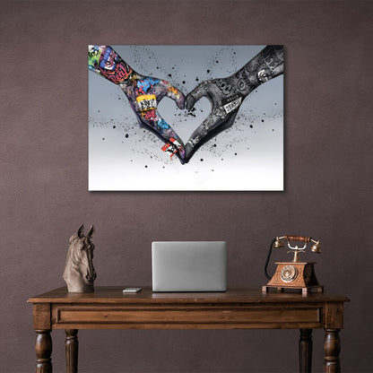 For home Heart Canvas Wall Art Print