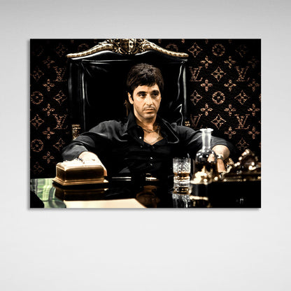 Scarface in the chair Canvas Wall Art Print