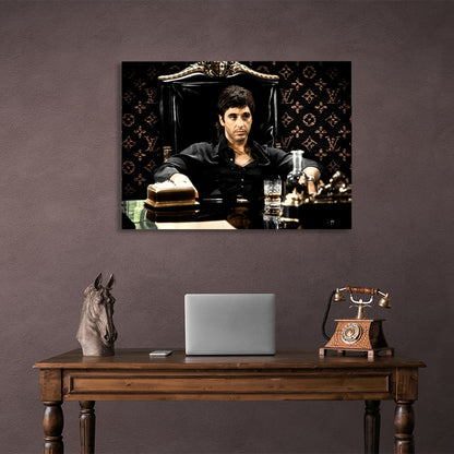 Scarface in the chair Canvas Wall Art Print