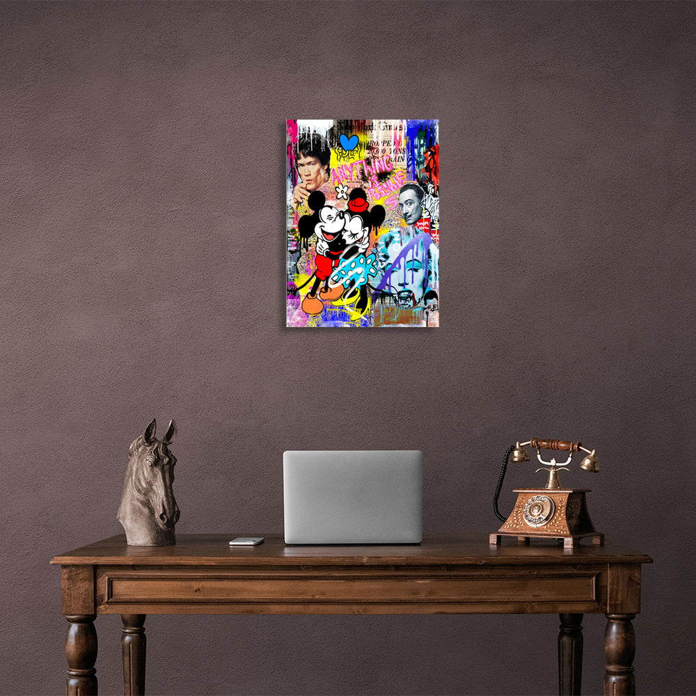 Micky anything is possible graffiti Canvas Wall Art Print