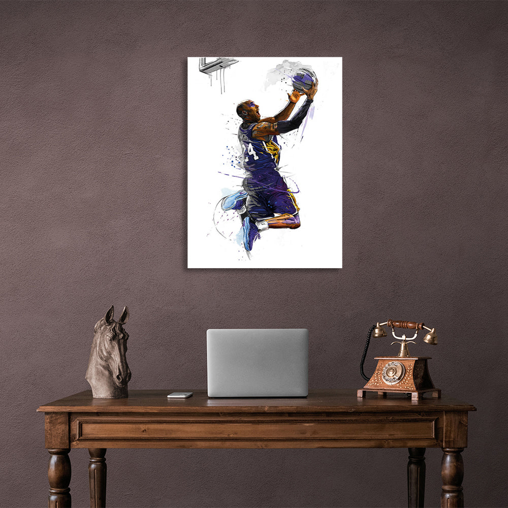 Los Angeles Lakers basketball player Kobe Bryant Canvas Wall Art Print